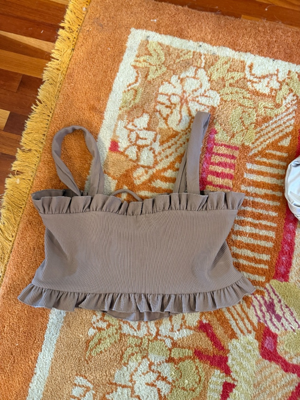 Citrine swim Medium M ivy reversible bikini top expresso ribbed nwt - Picture 5 of 7